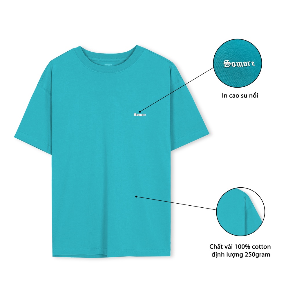 Áo basic logo Somore nhỏ màu xanh biển