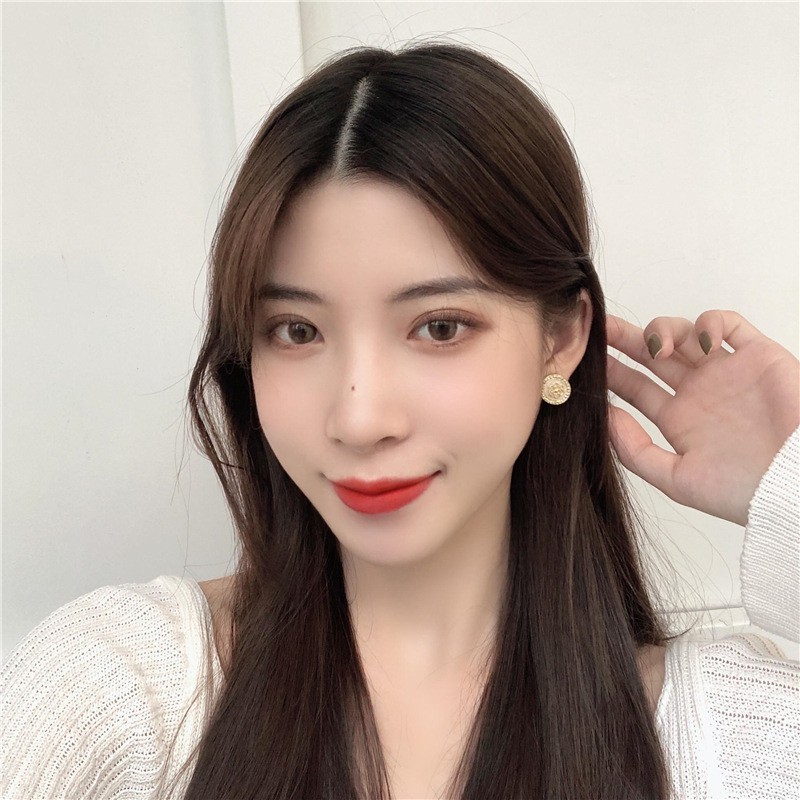 Khuyên tai kẹp không bấm lỗ chốt cố định K139 bằng hợp kim mạ vàng hình tròn bông hoa dáng ngắn Leous Accessories