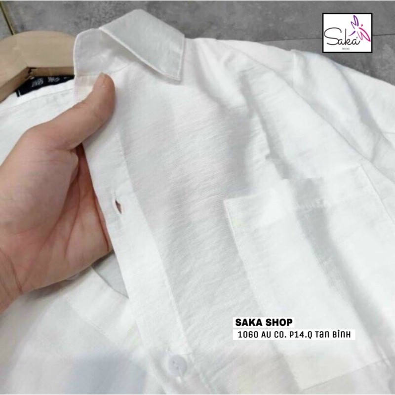 Áo sơ mi nữ dài tay dáng rộng vạt bầu đũi tơ lụa không nhăn | BigBuy360 - bigbuy360.vn