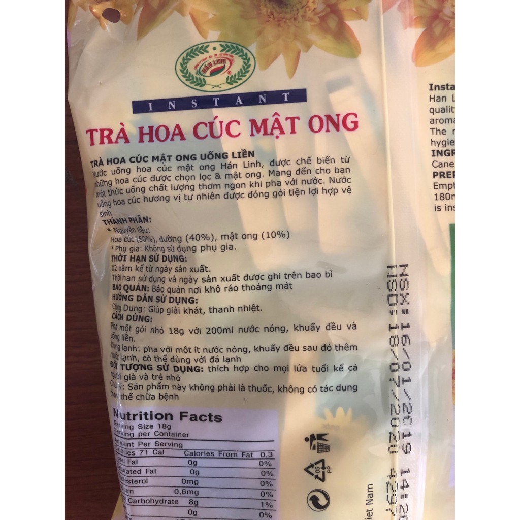 Trà Hoa Cúc Mật Ong Hán Linh/ Bịch 35 Gói