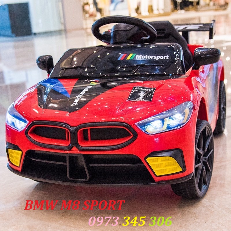 Ô tô điện đồ chơi trẻ em BABY-KID BMW M8-SPORT cho bé tự lái và điều khiển từ xa  - Bảo hành 6 tháng
