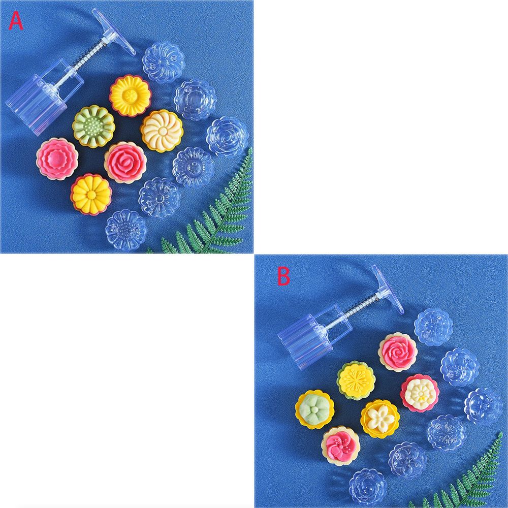 Set khuôn làm bánh trung thu DIY 50g tạo kiểu 6 mẫu 3D độc đáo