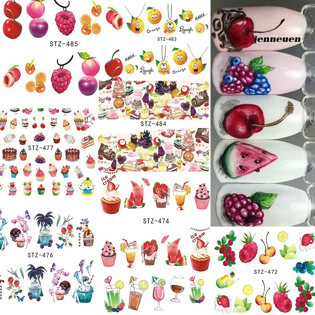 [Hàng mới về] Set 18 Tấm Hình Dán Trái Cây Trang Trí Móng Tay Nghệ Thuật