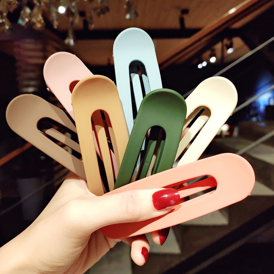 Kẹp tóc màu trơn đơn giản thời trang cho nữ