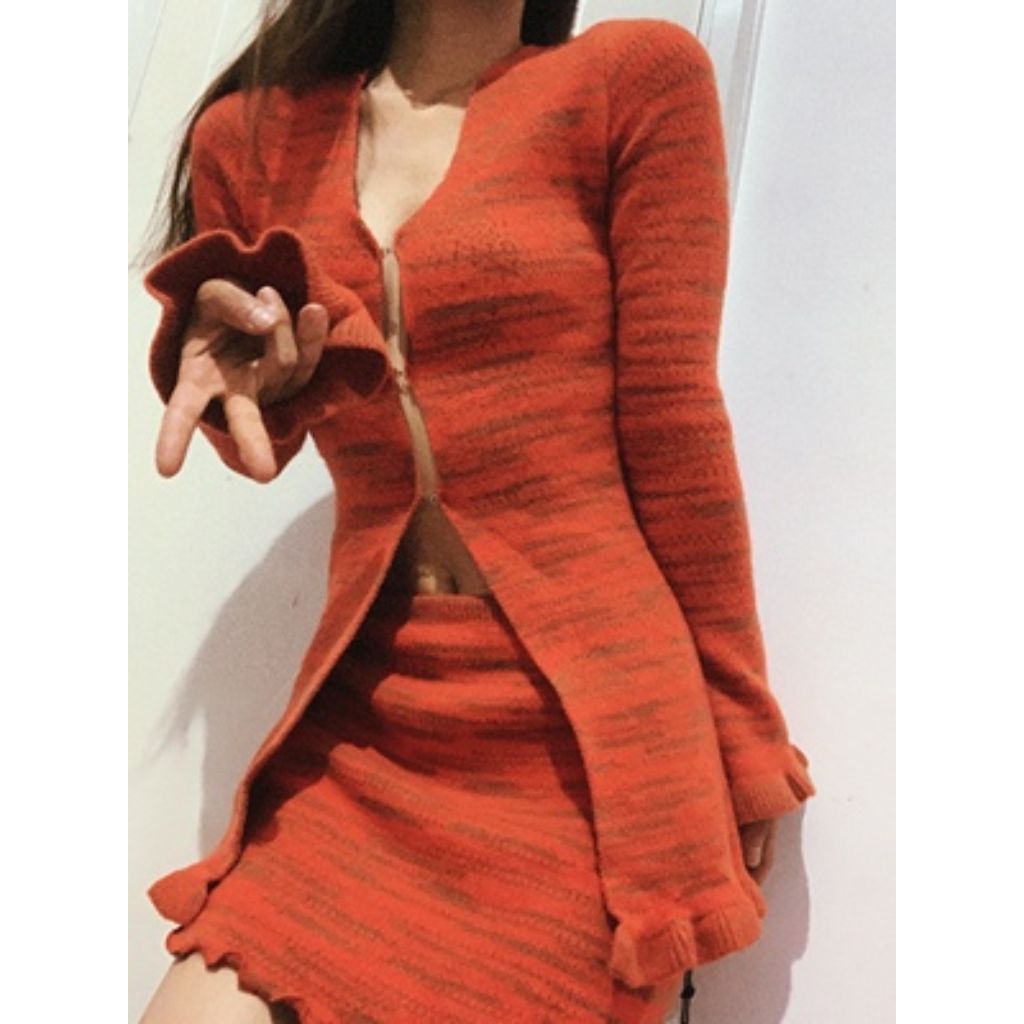 Sét áo len dài tay + chân váy len sexy hàng cao cấp order Taobao nhà Oanhdilys