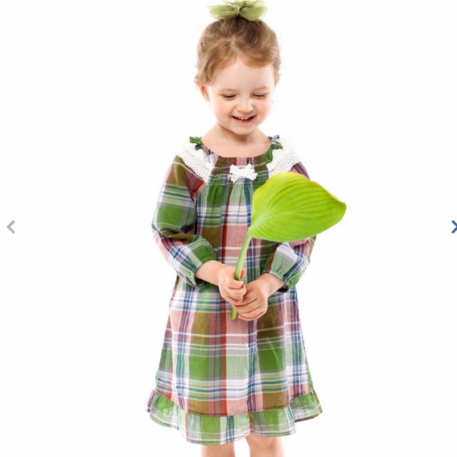 Đầm kate xô cho bé gái xuất Hàn 2-7T (màu xanh lá)
