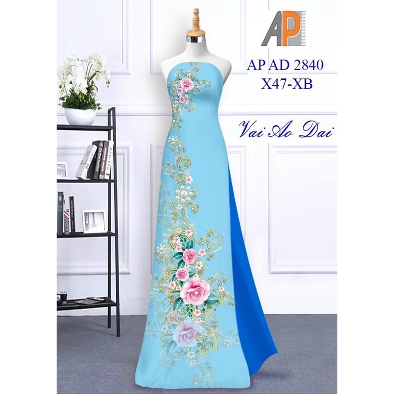 Vải áo dài hoa Hồng