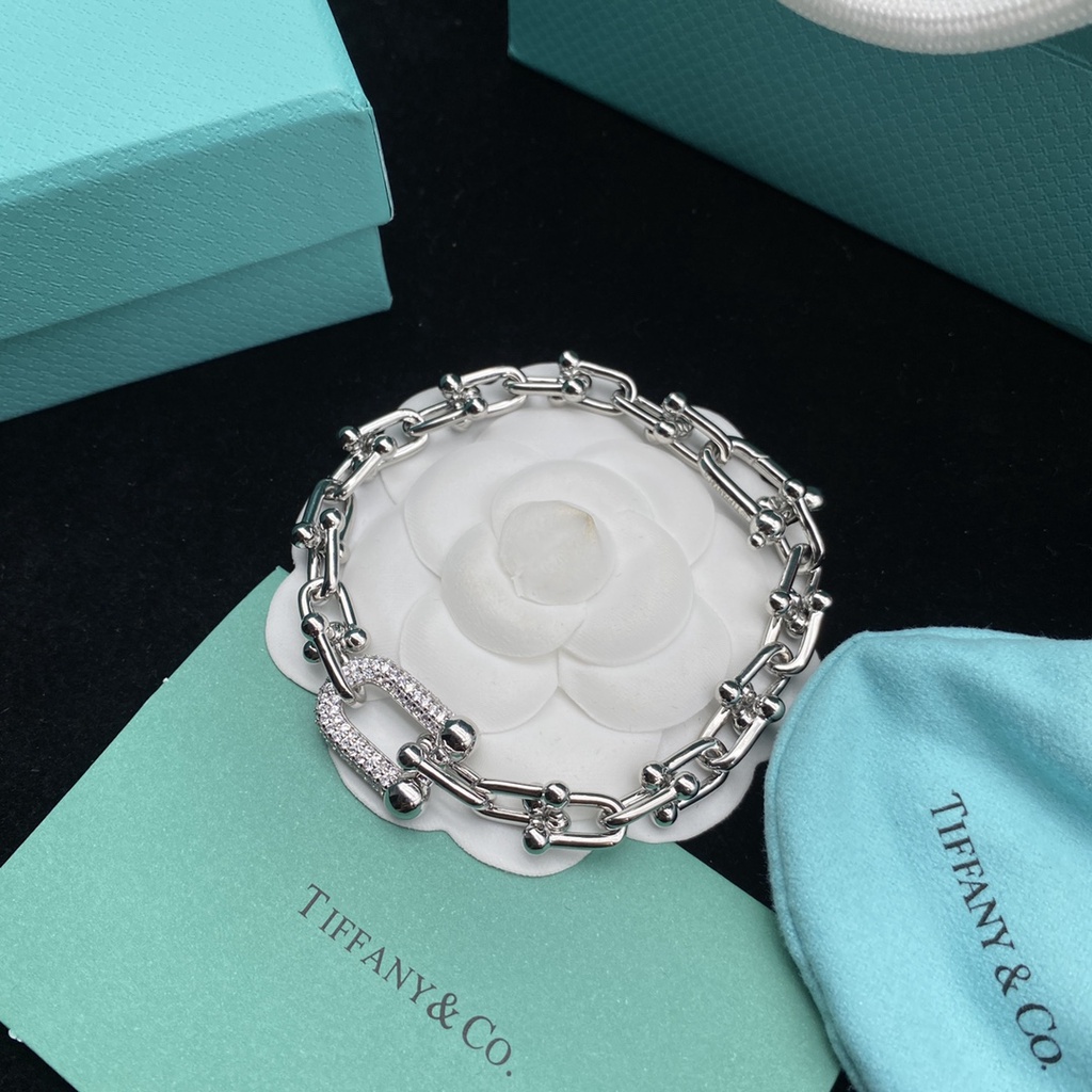 Bộ Trang Sức Mạ Bạc 925 Hình Chữ U Đính Kim Cương Nhân Tạo Dành Cho Cặp Đôi