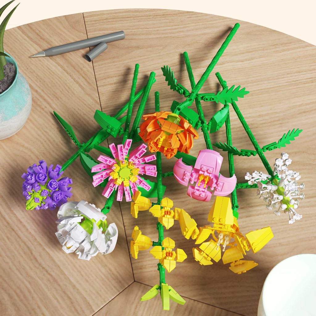 Bộ Đồ Chơi Lắp Ráp Bó Hoa Dành Cho Trẻ Em