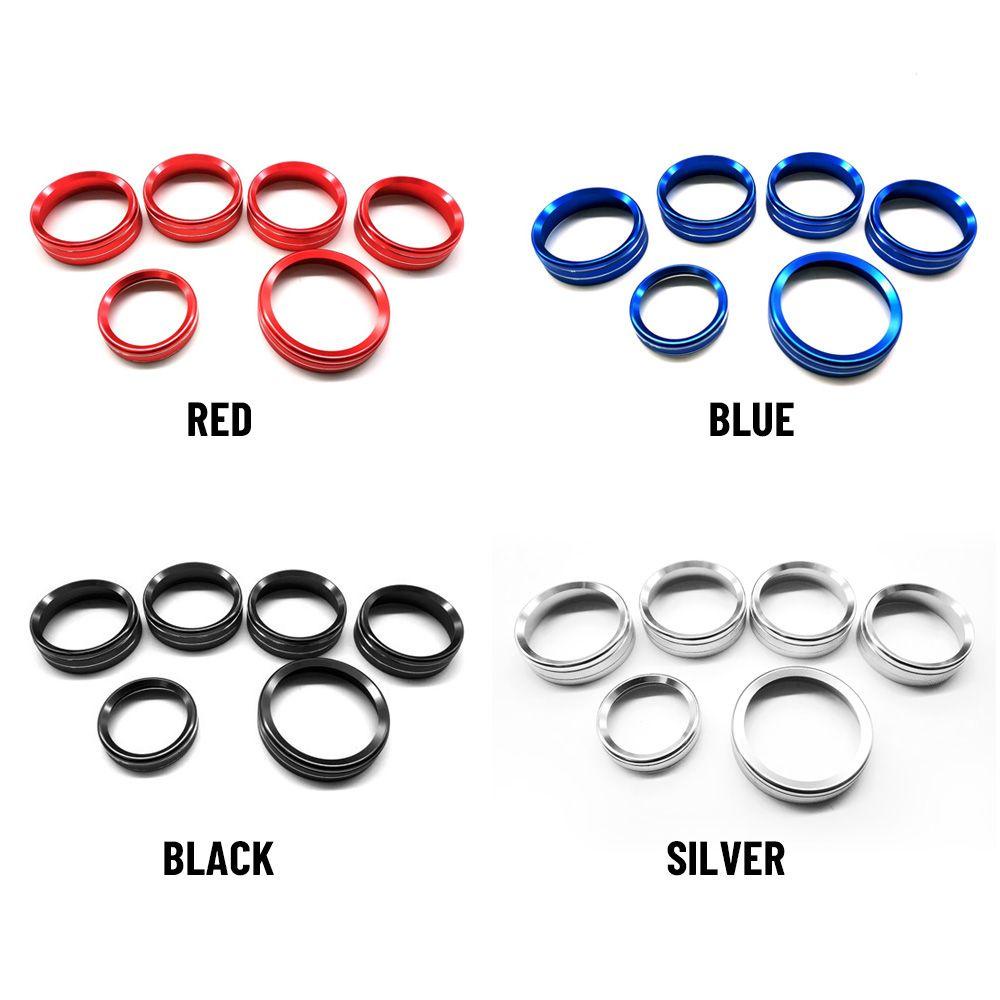 Bộ 6 Vòng Hợp Kim Nhôm Trang Trí Nút Điều Chỉnh Âm Lượng Xe Hơi Ford F150