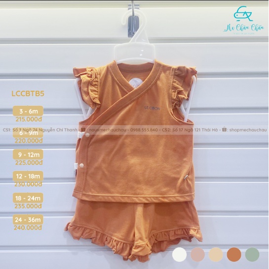 Bộ Quần Áo Lecoon Cúc Bấm Tay Bèo Le Coon COOL