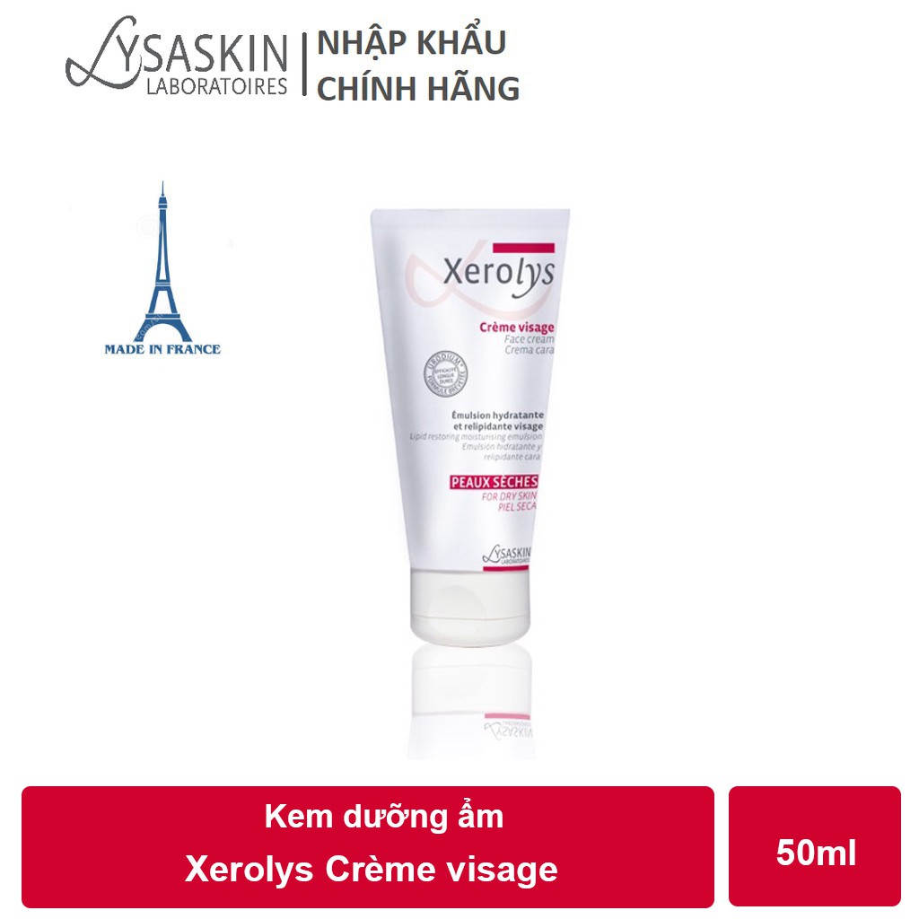 Kem dưỡng ẩm cho da rất khô Xerolys Crème visage - 50ml