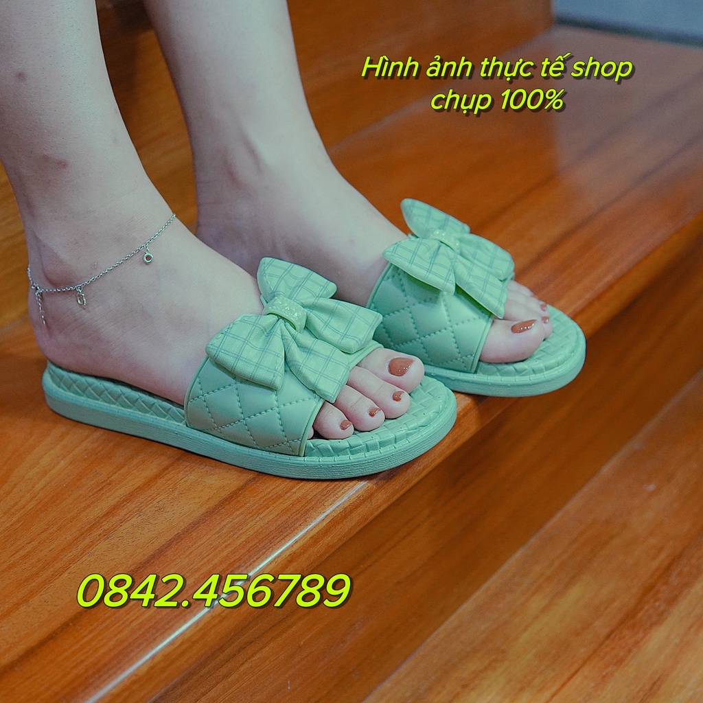 Dép Hình Chiếc Nơ Siêu Xinh Mới Nhất,Dép Quai Ngang Chiếc Nơ Nữ Siêu Mềm Cao Cấp - Cute Hot Nhất 2022