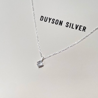 Dây chuyền bạc 925 Duyson Silver, Vòng cổ nữ đính đá tròn đơn giản cá tính