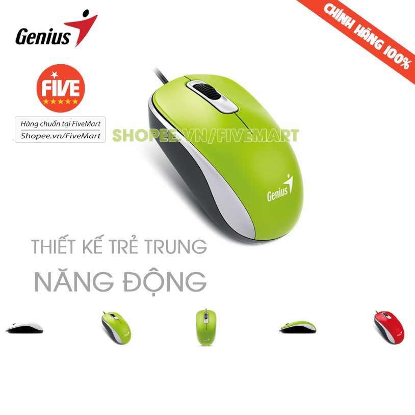 (𝗧𝗵ế 𝗛ệ 𝗠ớ𝗶) Chuột Máy Tính Thiết Kế Ôm Tay Nhạy Và Bền, Chính Hãng Genius 110s - FULLBOX