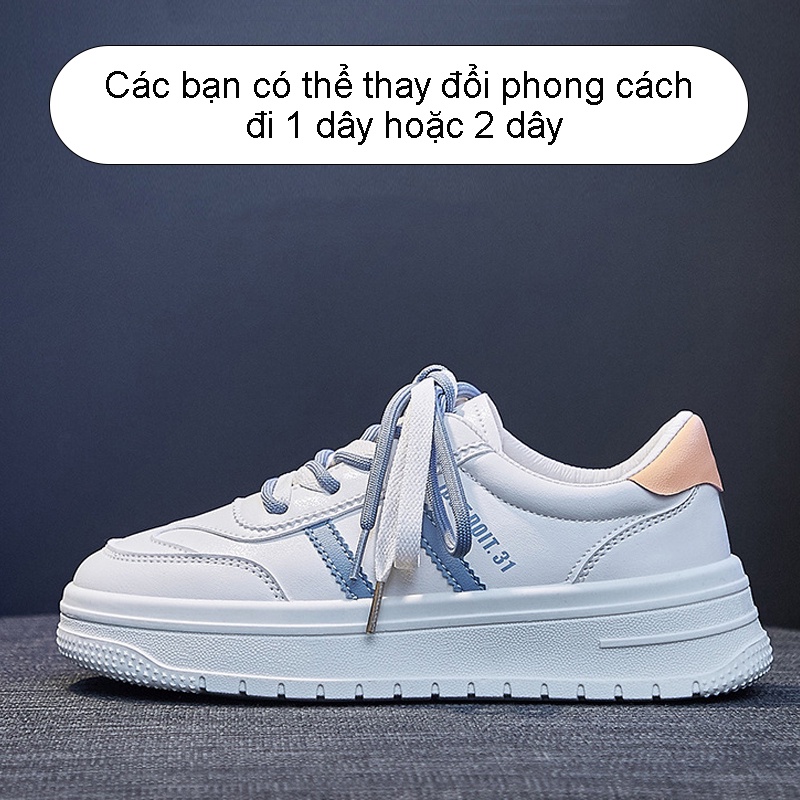 Giày Thể Thao Nữ Đế Bằng Thời Trang 2 Dây Kép Phong Cách Hàn Quốc - Q805