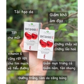 Vitamin E đỏ Nga Mirrolla 270mg - 400mg (Sản phẩm chính hãng)
