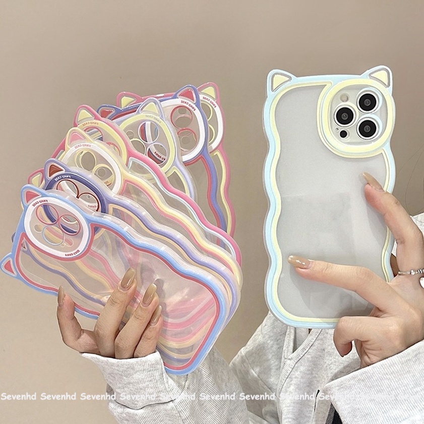 Ốp Điện Thoại Trong Suốt Hình Tai Mèo Nhiều Màu Sắc Cho iPhone SE2020 X XR Xs Max 6 7 8 Plus