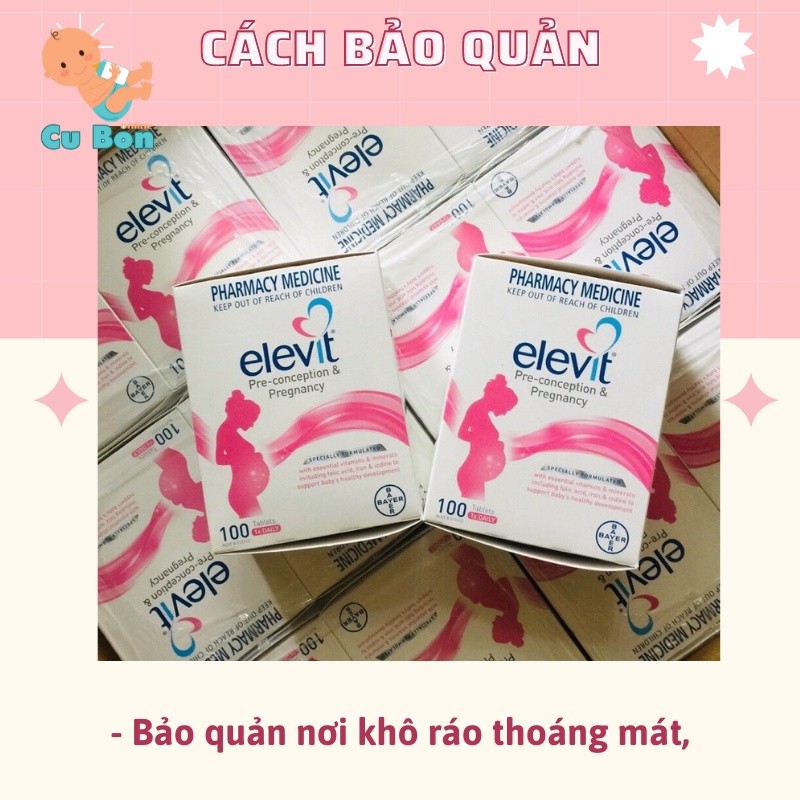 Elevit Bầu bú của Úc (100 viên/60v) bổ sung Vitamin C, D3, Axit Folic cho phụ nữ chuẩn bị mang thai mẹ bầu mẹ sau sinh