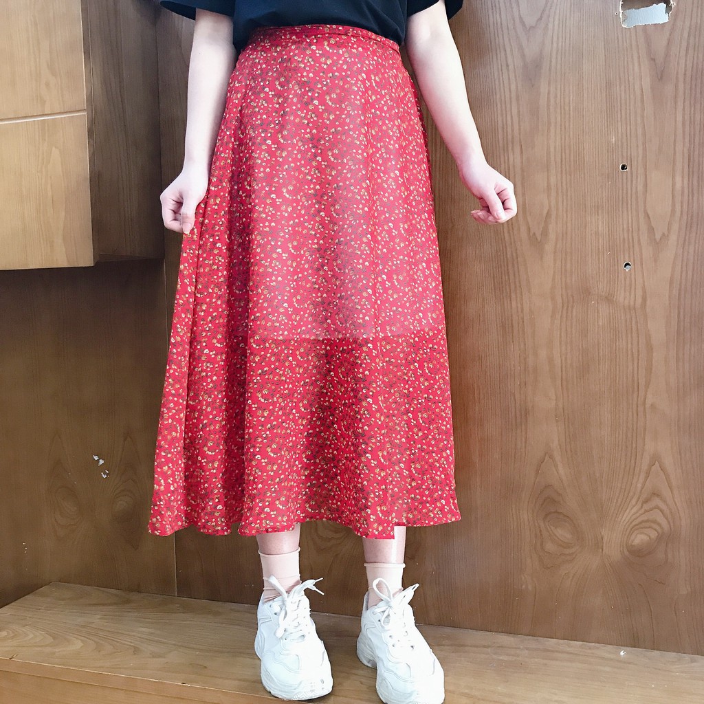 Chân váy hoa nhí vintage nhiều màu trẻ trung, chân váy dài vintage | BigBuy360 - bigbuy360.vn