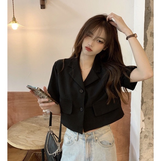 Áo Khoác Vest Tay Ngắn Kiểu Hàn Quốc Thời Trang Cho Nữ | BigBuy360 - bigbuy360.vn