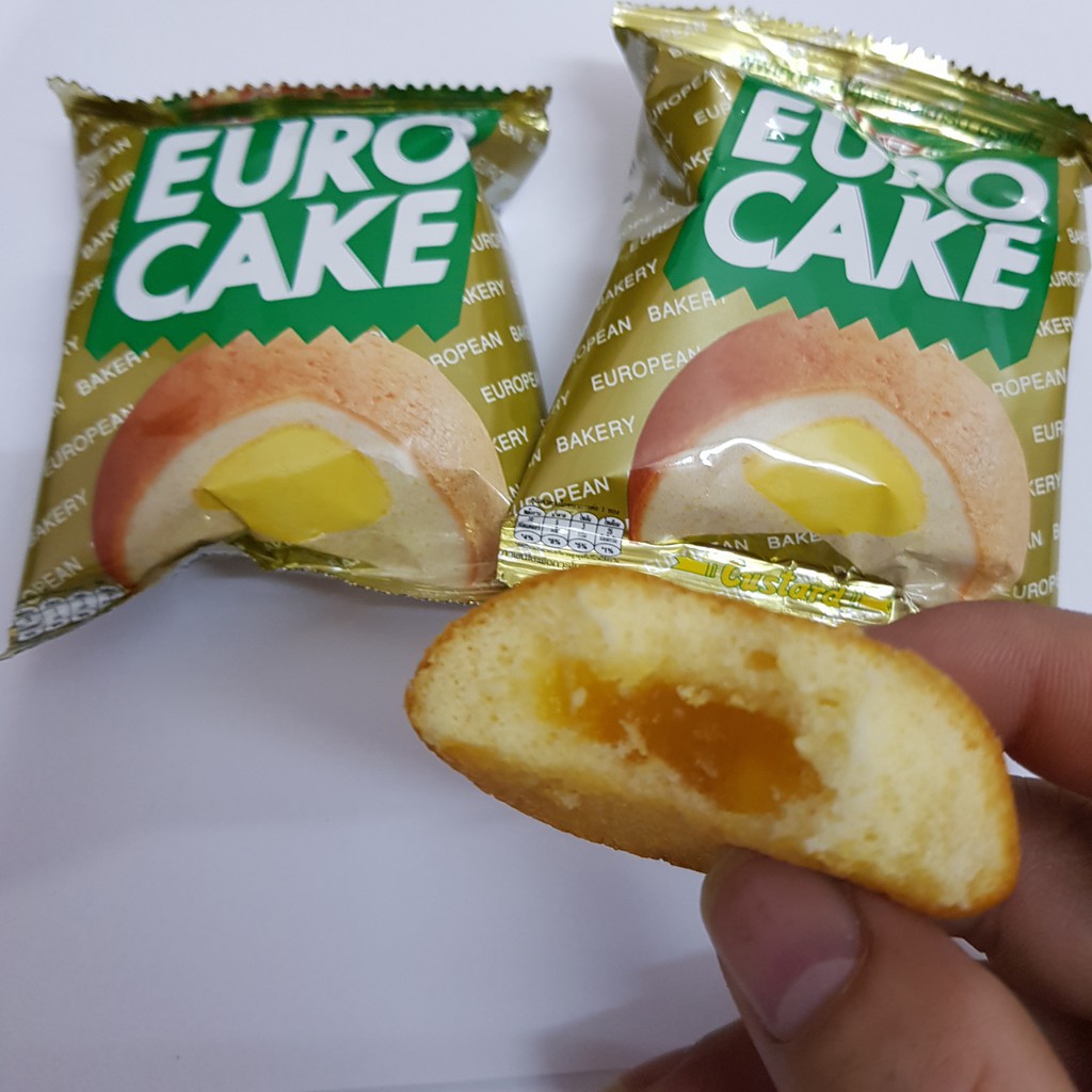 Bánh bông lan trứng Thái Lan Euro Cake Custard 204gr (12 gói/hộp)