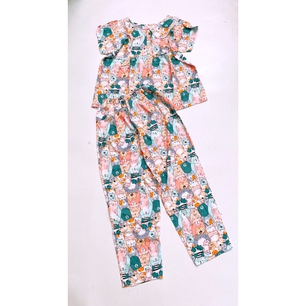 Set mẹ và bé, bộ tole lanh bé gái dài tay ngắn 13-35kg