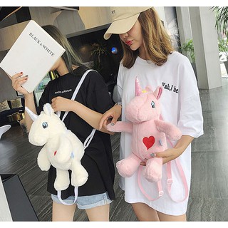 Balo mini unicorn có sừng thêu tim đáng yêu