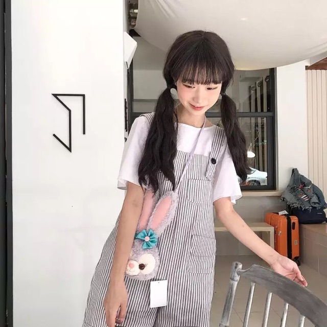 Quần yếm thô dáng ngắn phong cách Hàn Quốc | BigBuy360 - bigbuy360.vn