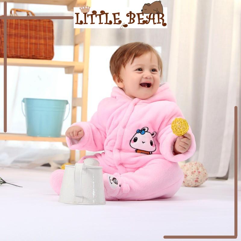 Bộ Ủ Toàn Thân Bông Liền Tất Dày Dặn Cho Bé 0-12 Tháng - Little Bear