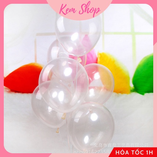 Bóng Tròn 12 Inch Trong Suốt Cao Su Cao Cấp Trang Trí Sinh Nhật Party - K107
