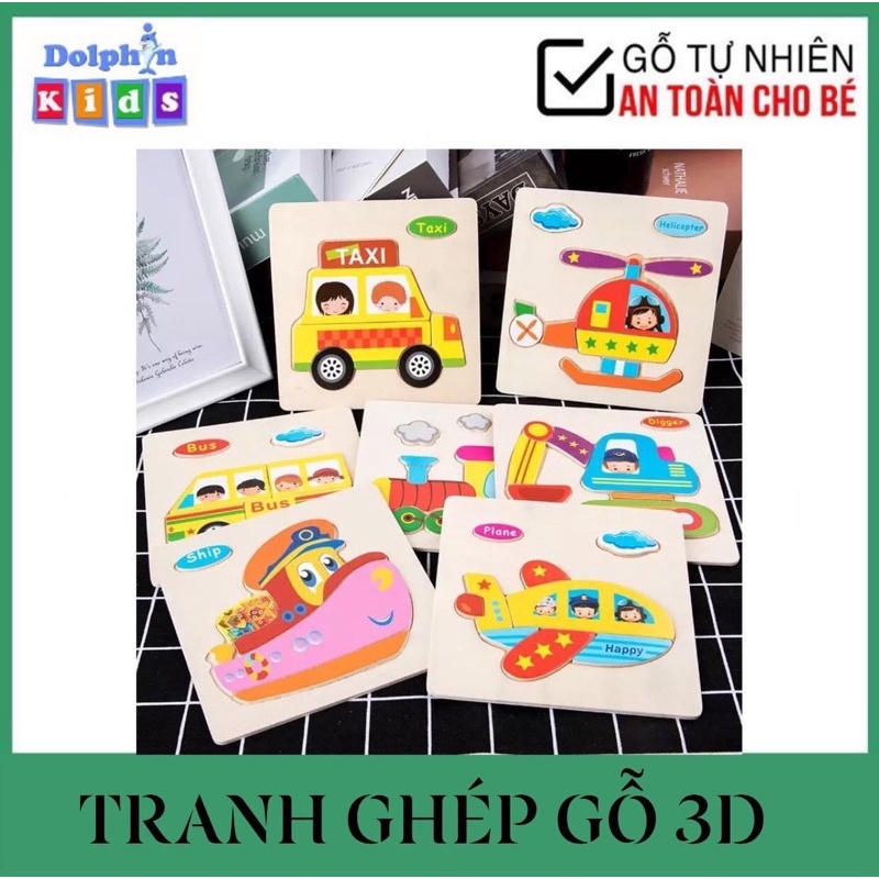 Tranh ghép gỗ nổi hình động vật 3D