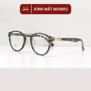 Gọng kính giả cận MIUMIUEYEWEAR thời trang nam nữ, mắt kính tròn đồi mồi chất liệu nhựa mã 3157