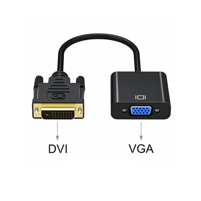 Cáp Chuyển Đổi DVI To VGA Đen. Truyền Tín Hiệu Ổn Định - HomeComputer