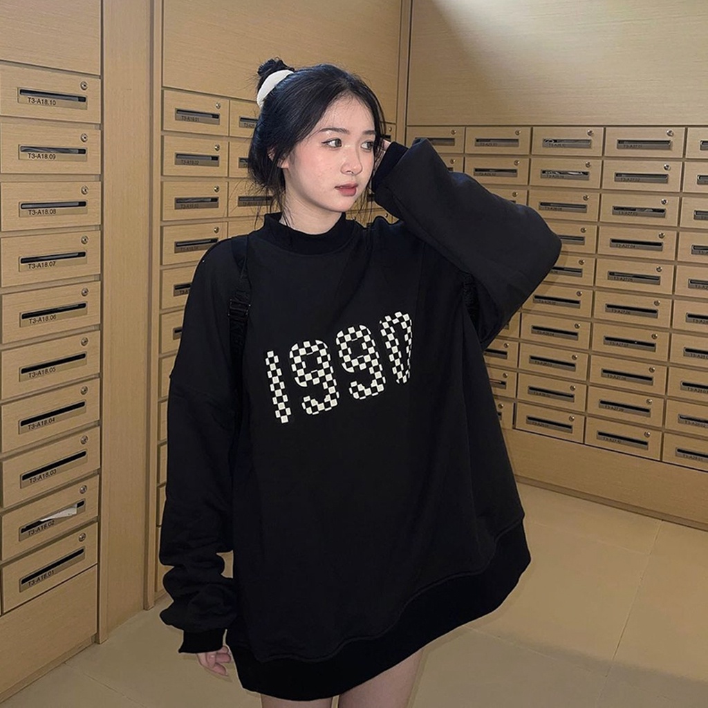 Áo Nỉ Nữ tay bồng Ulzzang GENZOO Áo Sweater From Rộng Hàn Quốc 1990