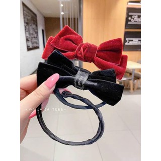 cột tóc xoắn nơ nhung