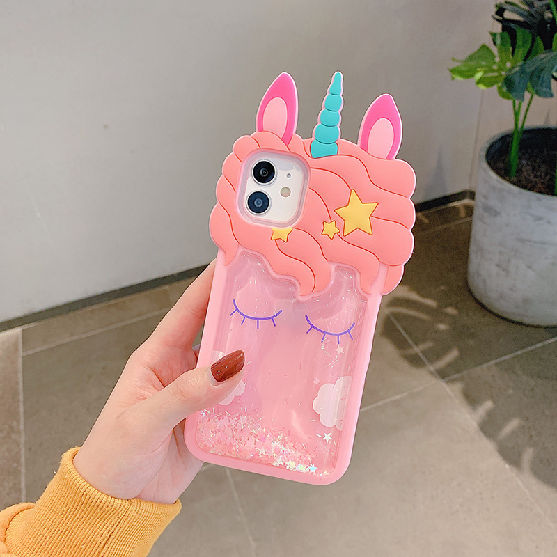 Fashion pink quicksand eyelashes horse unicorn silicone soft phone case for Oppo A57 A79 A73 A83 R17 F11 A3s A5 F9 A7 S1 Pro Y53 2017