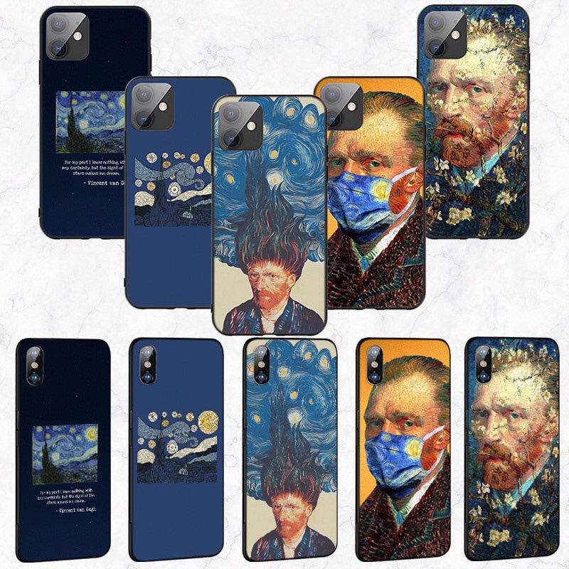 iPhone XR X Xs Max 7 8 6s 6 Plus 7+ 8+ 5 5s SE 2020 Soft Silicone Cover Phone Case Casing 162LQ Van Gogh Starry Night