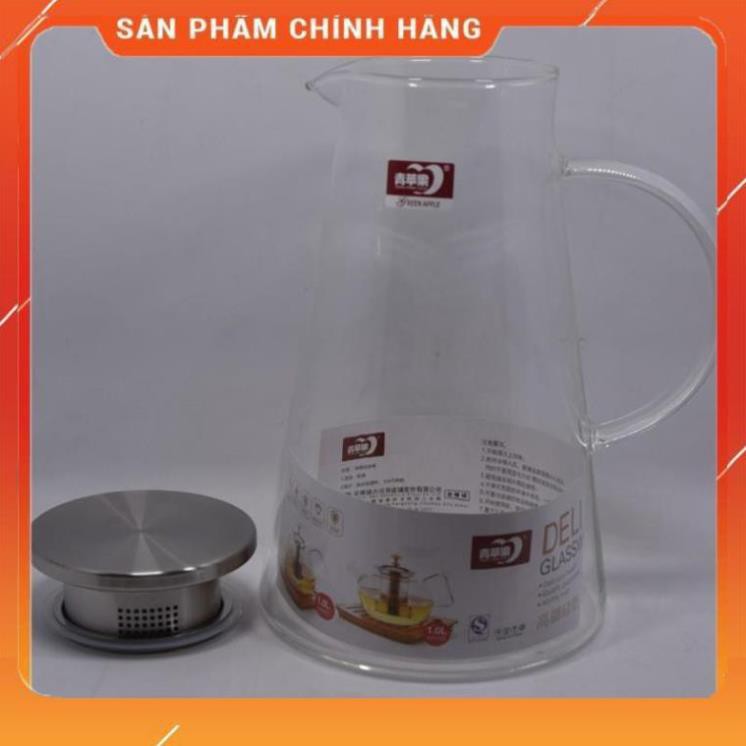 CHÍNH HÃNG -  Ấm pha trà Deli  inox 1800ml,bình pha trà thủy tinh ,bình ủ trà cao cấp,bình đựng nước 1800ml | BigBuy360 - bigbuy360.vn