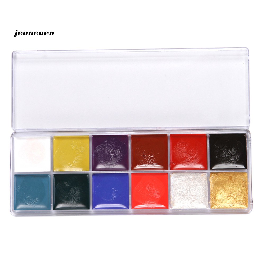 JNUN❧12 in 1 Face Body Paint Art Fancy Dress Beauty Makeup Play Palette Party Pigment