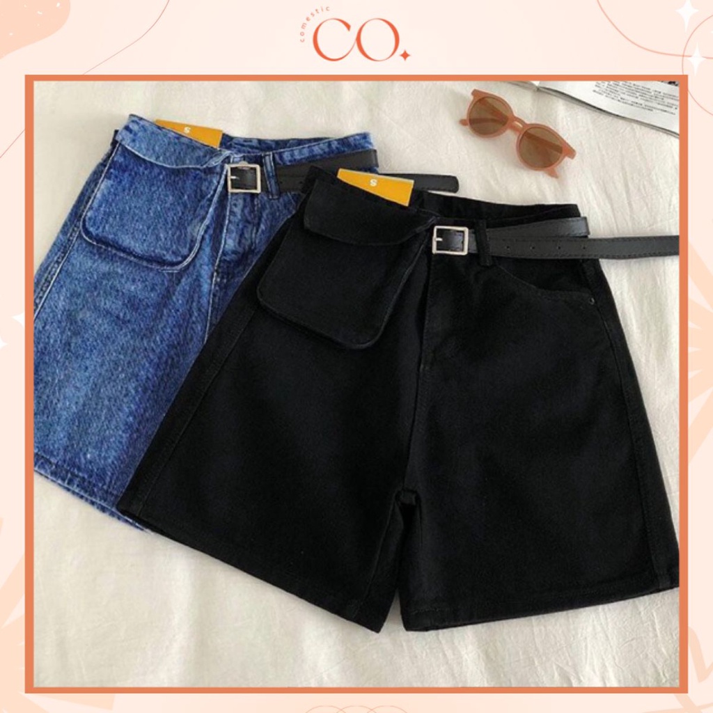 Quần Shorts Cap Cao Ulzzang Túi Tháo Rời_C8