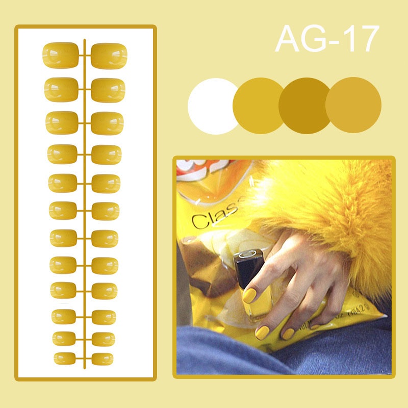 Set 24 móng tay giả mini màu sắc xinh xắn