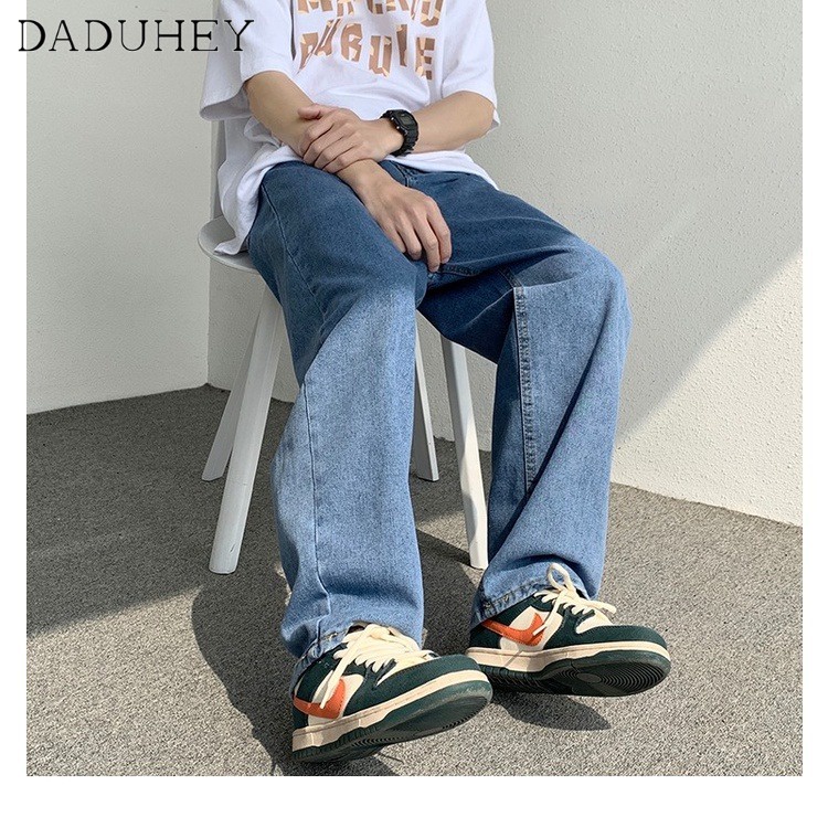 Quần jean dài ống suông rộng lưng cao phong cách đường phố thời trang cho nam