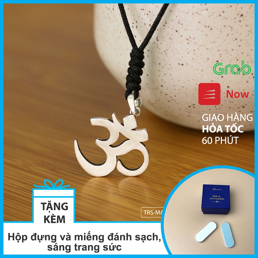 Mặt dây chuyền bạc s925 chữ Om - Trang sức Bạc Phật Giáo - Hiên Nhà