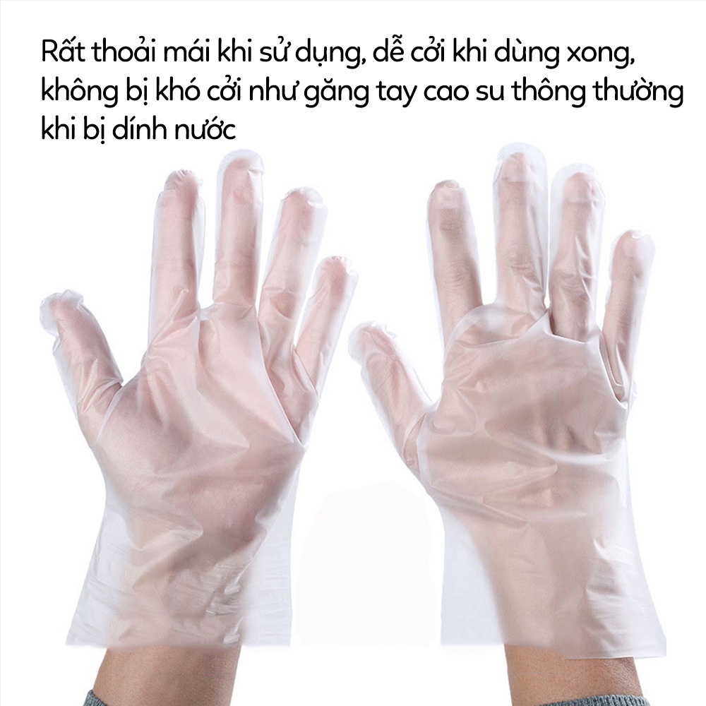 [CHÍNH HÃNG] Găng tay Victoria Bay chất liệu TPE siêu dai Găng tay cao su rửa bát nấu ăn vệ sinh không bột hộp 100 cái