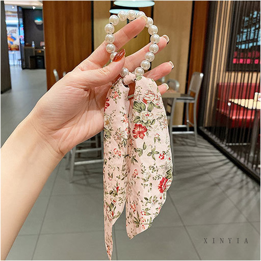 Dây buộc tóc in hoa/bướm thời trang Hàn Quốc cho nữ