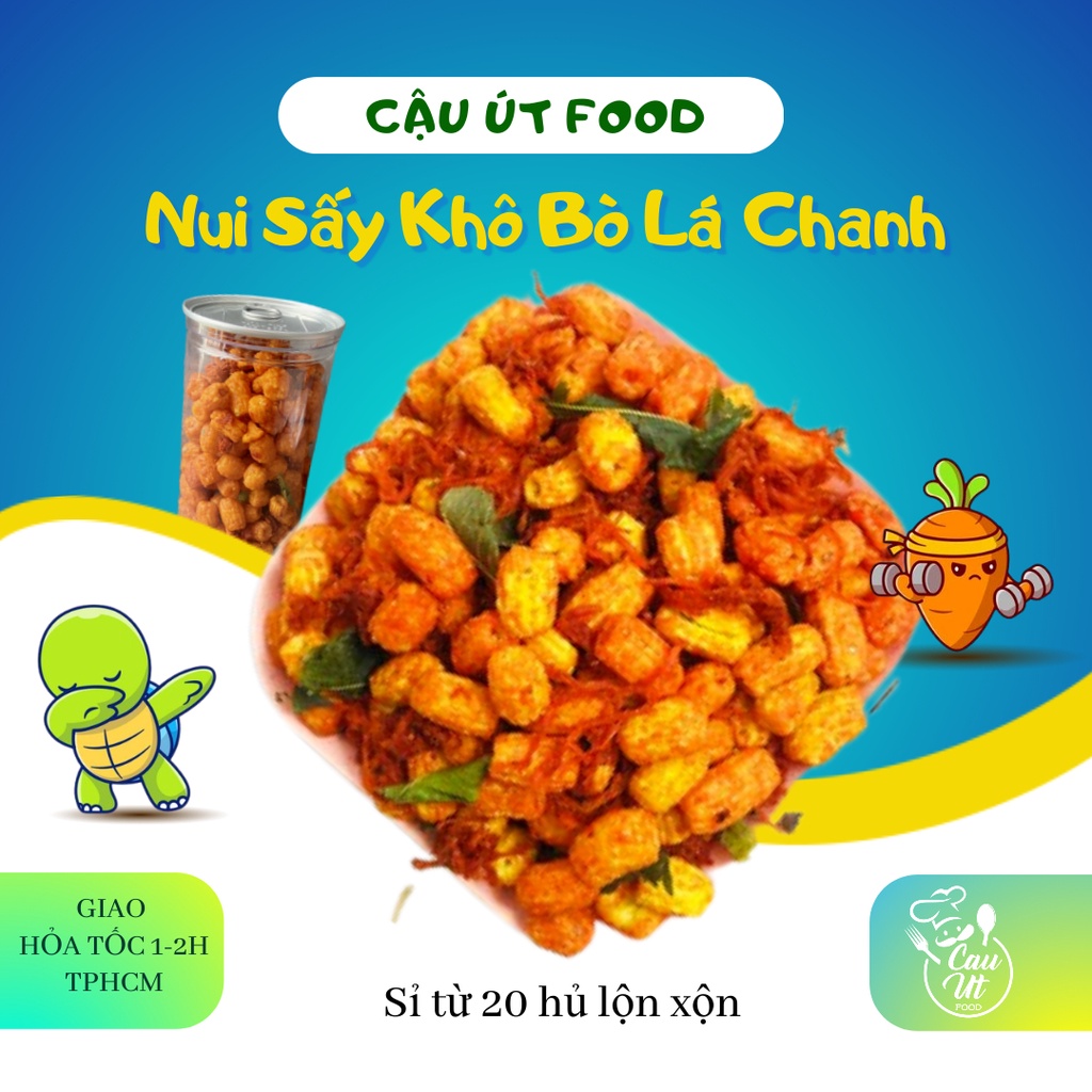 Nui bò lá chanh 500gr, Đồ ăn vặt Cậu Út Food