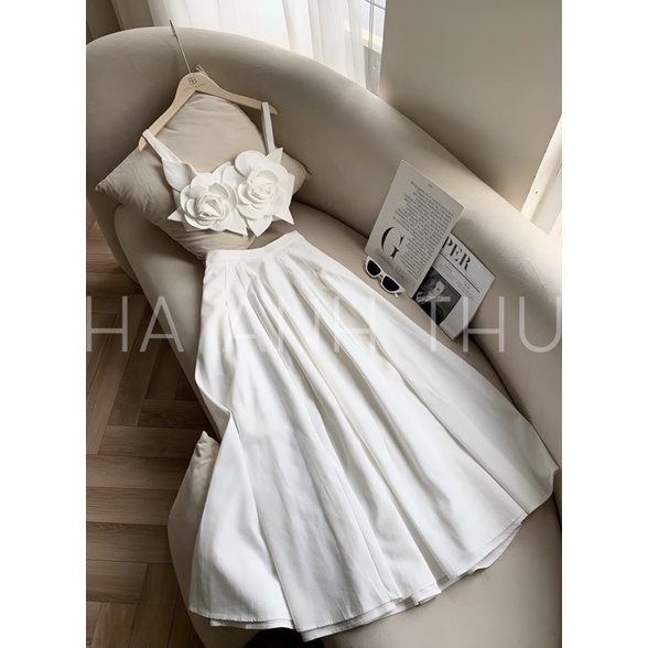 Set Bộ Váy Hoa Nổi Thiết Kế Cao Cấp - Hàng Loại 1