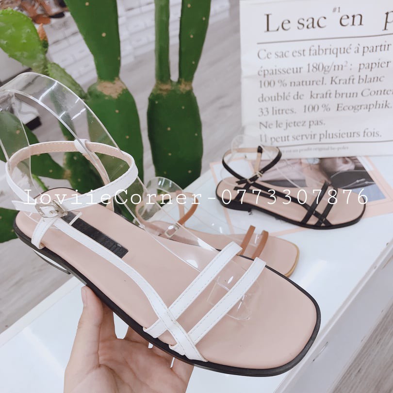 LOVIIECORNER - GIÀY SANDAL ĐẾ BỆT QUAI MẢNH THỜI TRANG - GIÀY SANDAL NỮ DÂY MẢNH MŨI VUÔNG CHẤT LIỆU DA MỀM- S200611