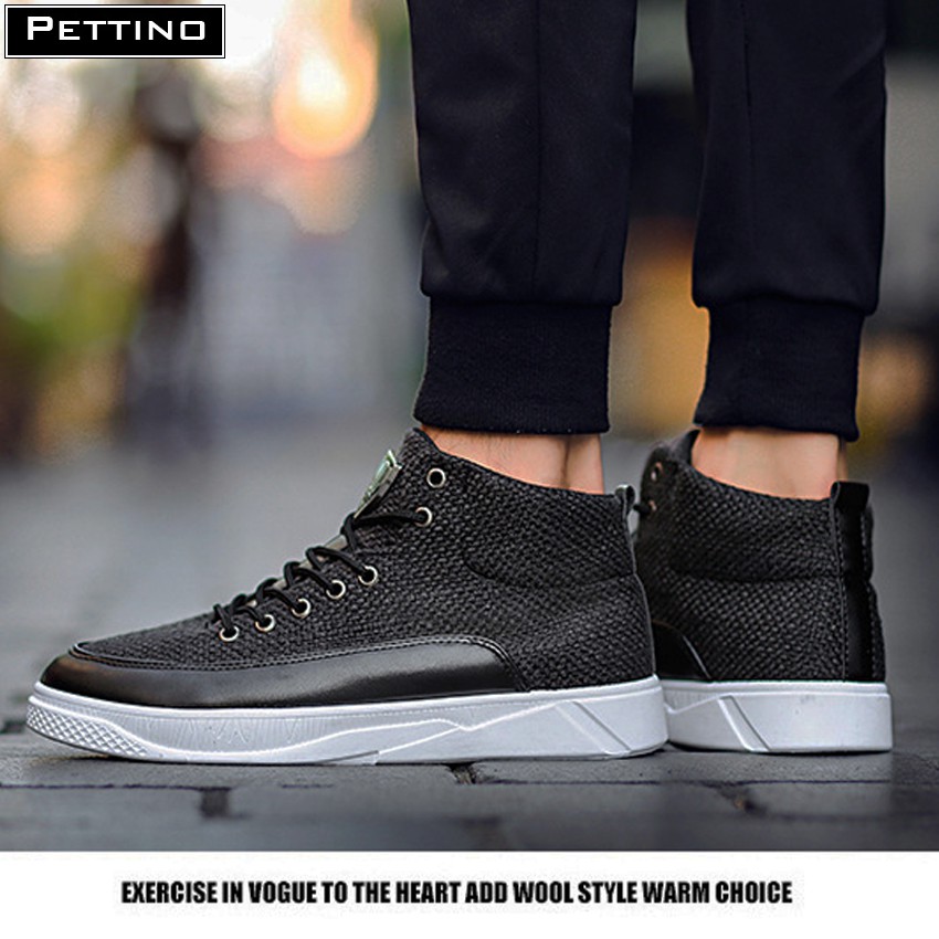 Giày Cao Cổ Nam Cá Tính PETTINO SSC002 (Đen) | BigBuy360 - bigbuy360.vn